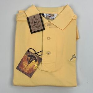 Vintage Original John Deere Green Yellow Polo Shirt Large Embroidered Logo NEW